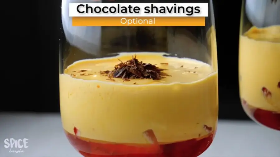 Zabaglione / Italian Warm Custard(Without Alcohol) serve with chocolate shavings