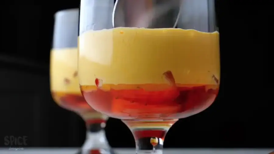 Zabaglione served in a glasswares