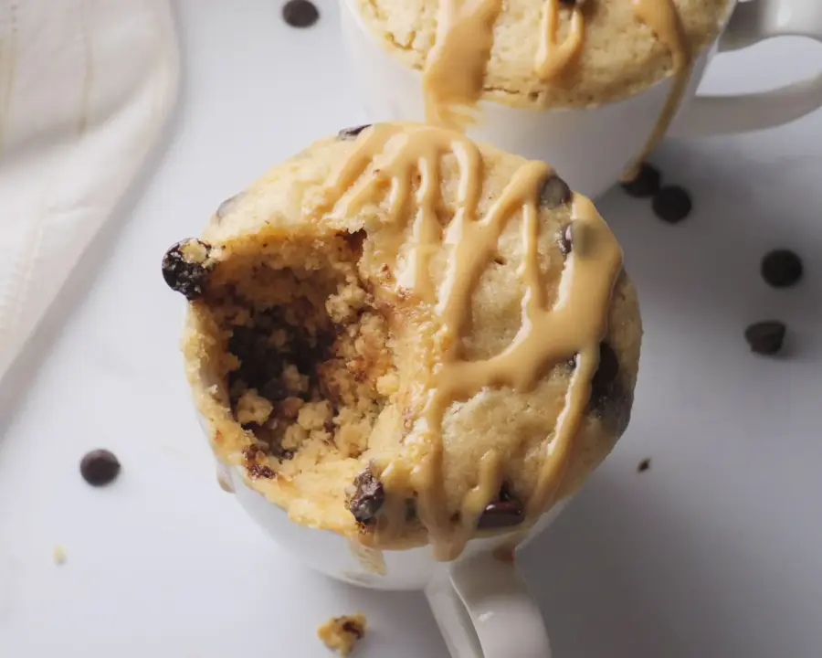 Peanut Butter Mug Cake in the mugs