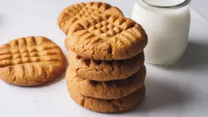 4 Ingredient Peanut Butter Cookies served on a serving area