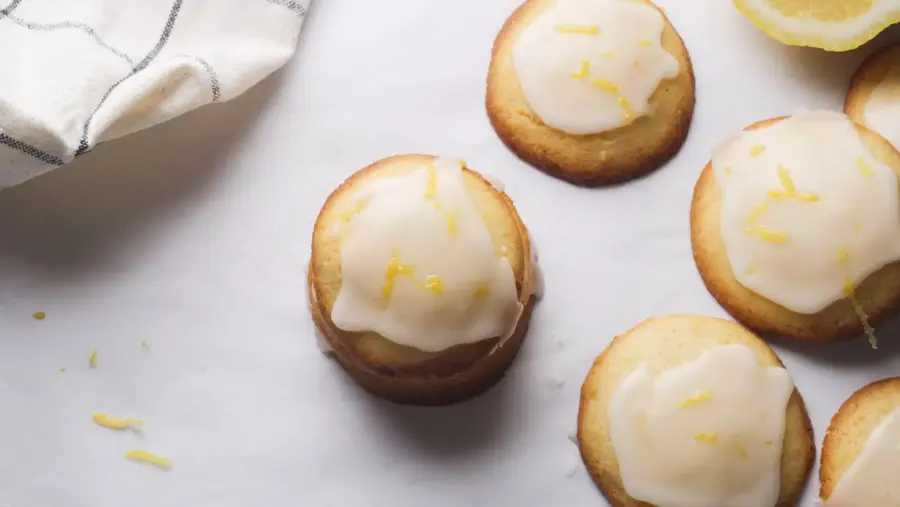 Glazed Lemon Cookies are placed on a serving area