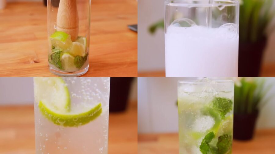 Virgin Mojito Recipe (Mojito Mocktail) making process image