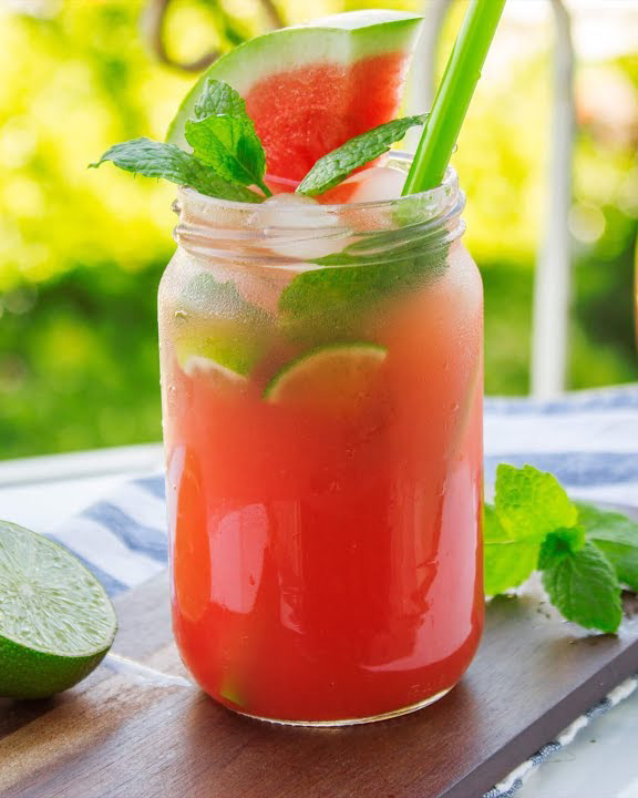 Watermelon Lemonade served in a glass