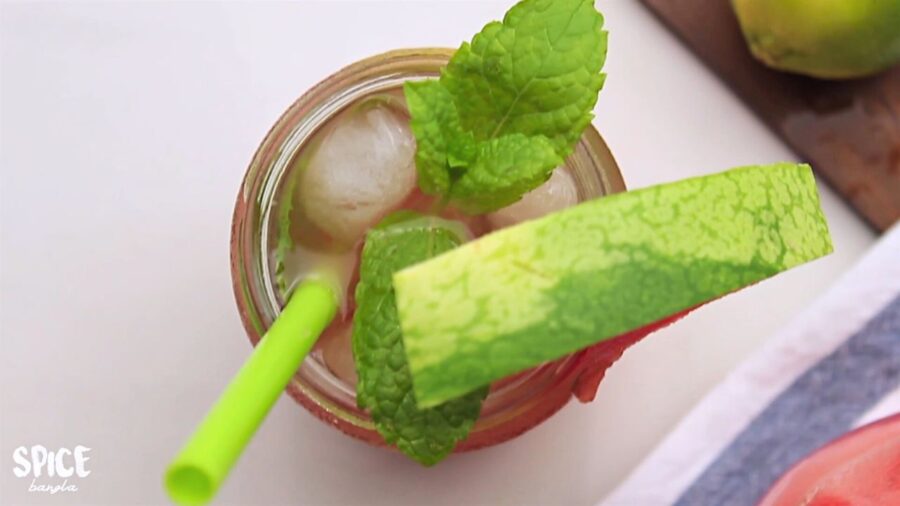 Watermelon Lemonade served in a glass