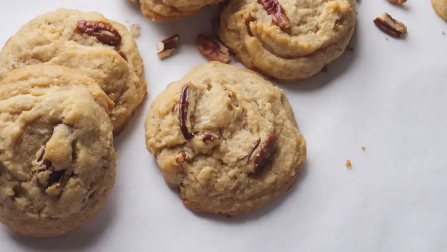 Coconut Pecan Cookies on the serving area