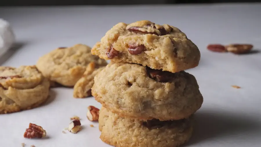Coconut Pecan Cookies on the serving area