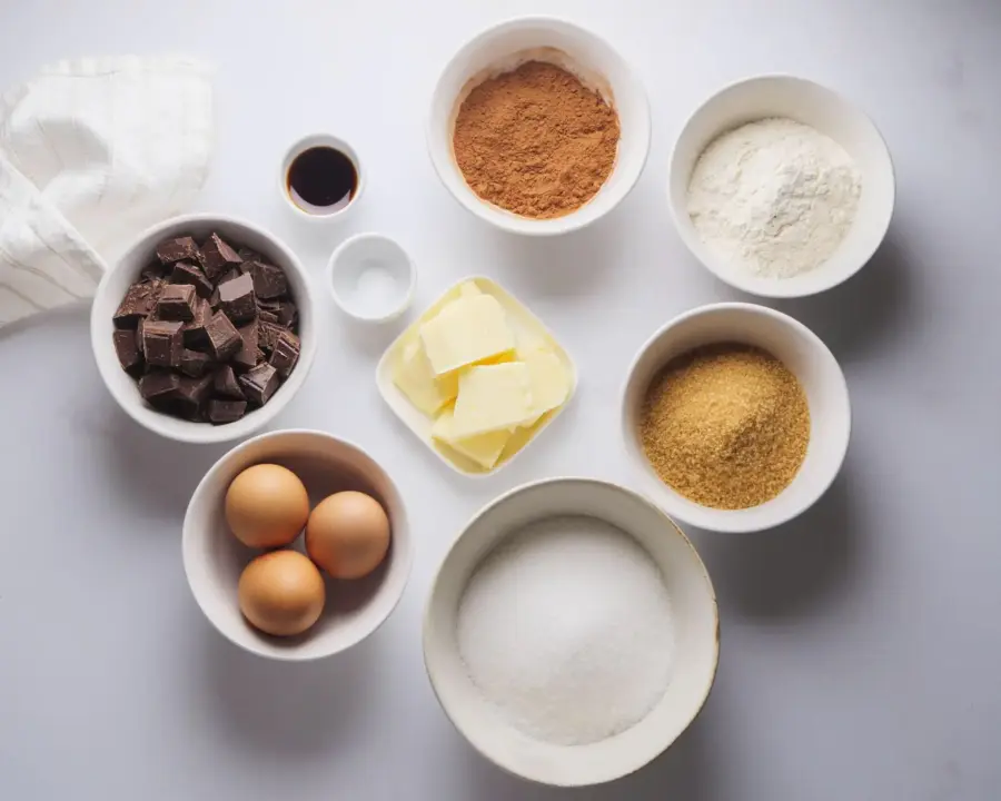 Tiramisu Brownies Ingredients placed on a kitchen counter