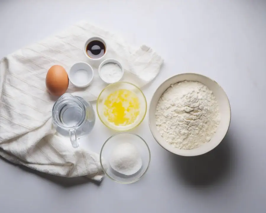 Pancake Recipe Without Milk Ingredients on a kitchen counter