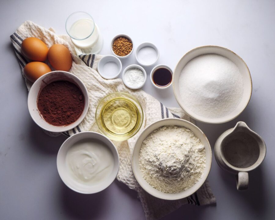 Baking Ingredients For famous Matilda's Chocolate Cake 